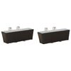 vidaXL Ringhiera 2 pcs Nero 50 x 17 x 17 cm Metallo