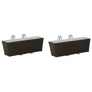 vidaXL Ringhiera 2 pcs Nero 50 x 17 x 17 cm Metallo