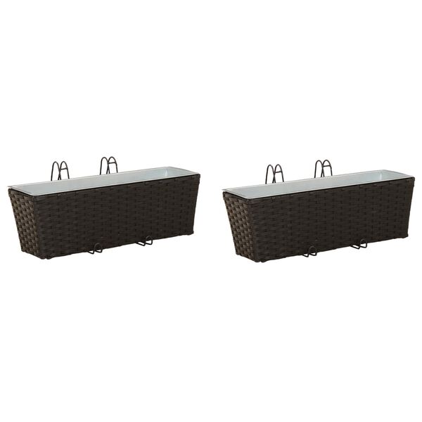 vidaXL Ringhiera 2 pcs Nero 50 x 17 x 17 cm Metallo