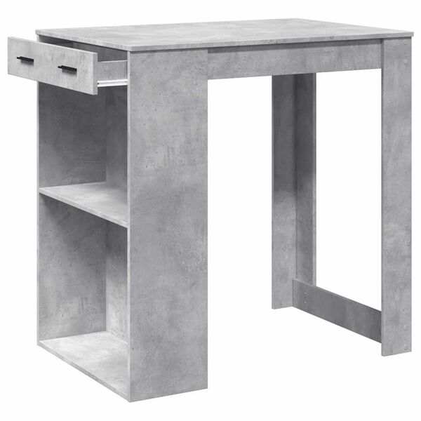 vidaXL Tavolo da Bar Grigio Cemento 102x70x103,5 cm in Truciolato