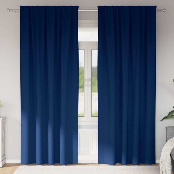 vidaXL Tende Blackout con Anelli 2 pcs Blu Scuro 260 x 140 cm