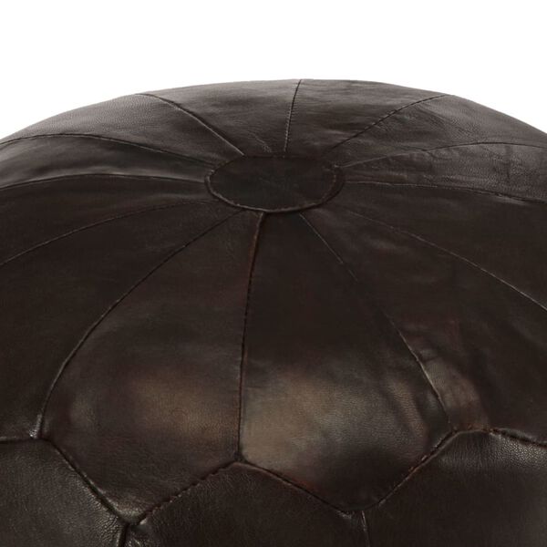 vidaXL Pouf Marrone Scuro 40x35 cm in Vera Pelle di Capra