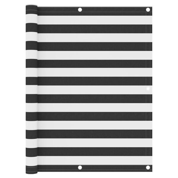 vidaXL Paravento Balcone Antracite e Bianco 120x500 cm Tessuto Oxford