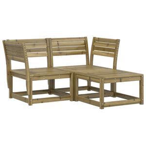 vidaXL Set Divani da Giardino 3 pz in Legno Impregnato di Pino