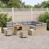 vidaXL Set Divano da Giardino 12 pcs Beige Poly Rattan
