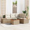 vidaXL Set Divano da Giardino con cuscino 5 pcs Beige Poly Rattan