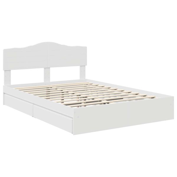 vidaXL Letto con Contenitore Bianco 160 x 200 cm Legno multistrato