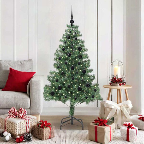 vidaXL Albero di Natale con 150 LED con supporto Verde 150 cm PVC