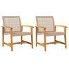 vidaXL Sedie da Giardino 2pz Beige in Polyrattan e Legno di Acacia