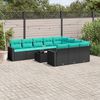 vidaXL Set Divani da Giardino 11 pz con Cuscini in Polyrattan Nero