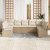 vidaXL Set Divano da Giardino 9 pcs Beige e Bianco polyrattan