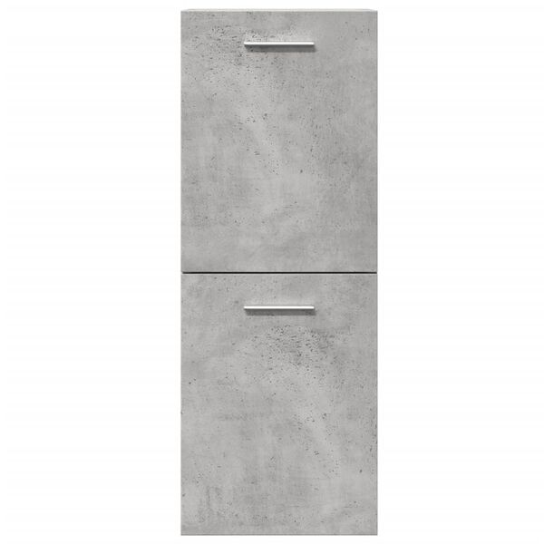 vidaXL Mobile Pensile da Bagno Grigio Cemento 30x30x80cm in Truciolato
