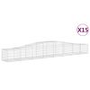 vidaXL Cesti Gabbioni ad Arco 15 pz 400x50x40/60 cm Ferro Zincato