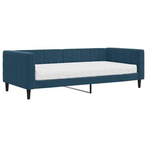 vidaXL Divano Letto con Materasso Blu 90x200 cm in Velluto
