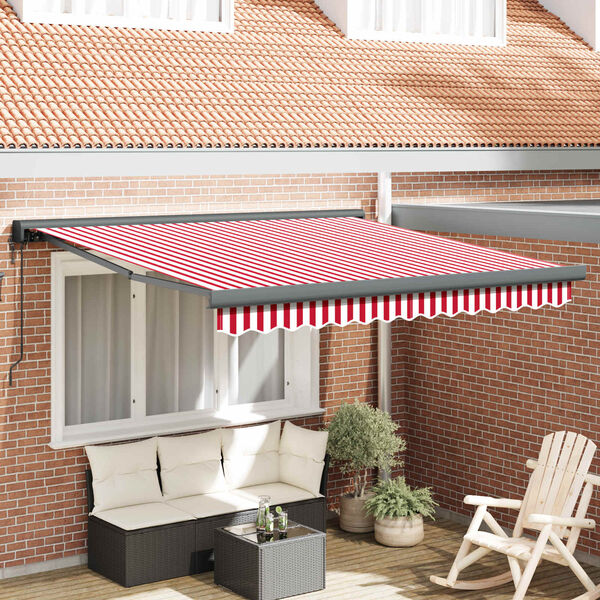 vidaXL Tenda da Sole Rosso e Bianco 300 x 250 cm