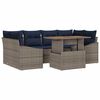 vidaXL Set Divano da Giardino 7 pcs Grigio Poly Rattan