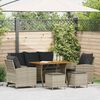 vidaXL Set Divano da Giardino 6pz con Cuscini Grigio Chiaro Polyrattan