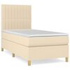vidaXL Giroletto a Molle con Materasso Crema 100x200 cm in Tessuto