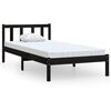 vidaXL Giroletto Nero in Legno Massello di Pino 90x190 cm Single