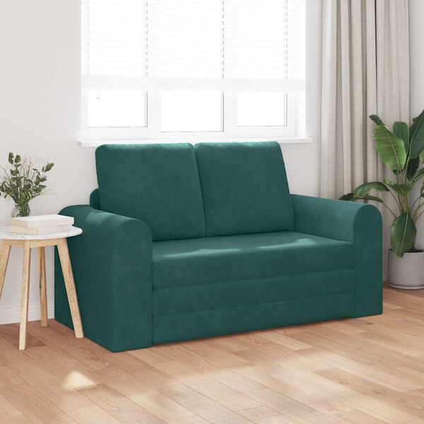 vidaXL Divano letto 60cm Verde Scuro Velluto
