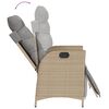 vidaXL Set Pranzo da Giardino 3 pz con Cuscini Beige Misto Polyrattan