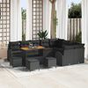 vidaXL Set Divano da Giardino con cuscino 13 pcs Nero polyrattan