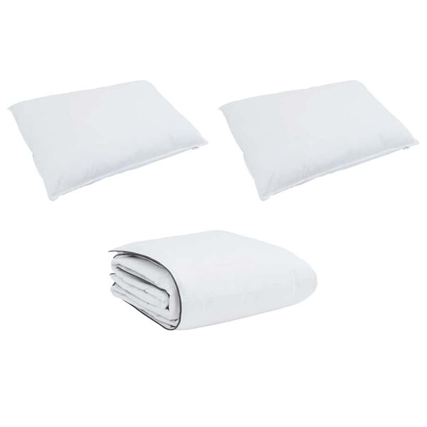 vidaXL Duvet Invernale con cuscino 3 pcs Bianco Piuma d'anatra