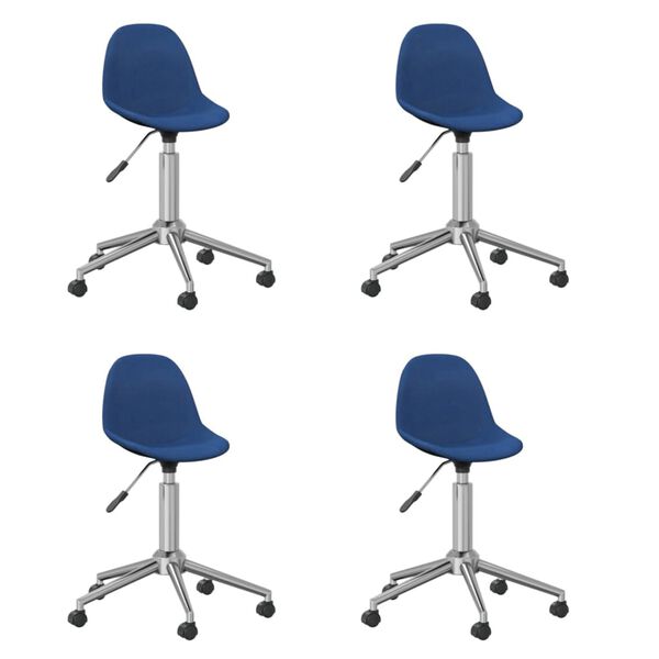 vidaXL Sedie da Pranzo Girevoli 4 pz Blu in Tessuto