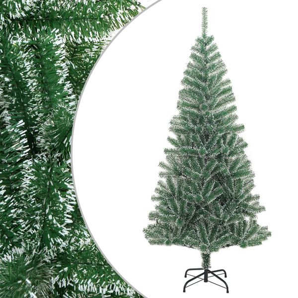 vidaXL Albero di Natale Artificiale con Neve Fioccata Verde 210 cm