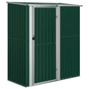 vidaXL Casetta da giardino verde 180,5x97x209,5 cm in acciaio zincato