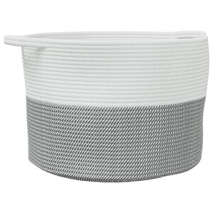 vidaXL Cesto per Biancheria Grigio e Bianco &Oslash;55x36 cm in Cotone