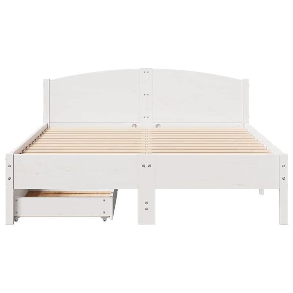 vidaXL Letto senza Materasso Bianco 120x200 cm Legno Massello di Pino