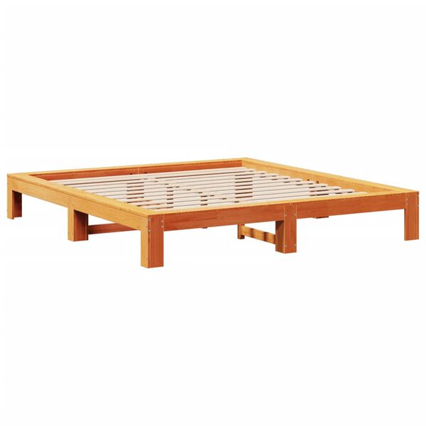 vidaXL Letto senza Materasso Marrone Cera 180x200 cm in Legno di Pino