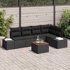vidaXL Set Divano da Giardino con cuscino 6 pcs Nero polyrattan