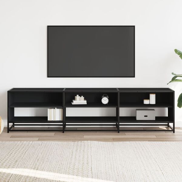 vidaXL Mobile Porta TV Nero 180x40x46 cm in Legno Multistrato