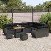 vidaXL Set Divano da Giardino 12 pcs Nero polyrattan