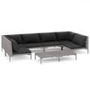 vidaXL Set Divani da Giardino 7 pz con Cuscini Polyrattan Grigio Scuro