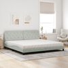 vidaXL Letto con Materasso Grigio Chiaro 200x200cm Velluto