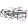 vidaXL Set da Pranzo da Giardino 9 pz con Cuscini in Polyrattan Grigio