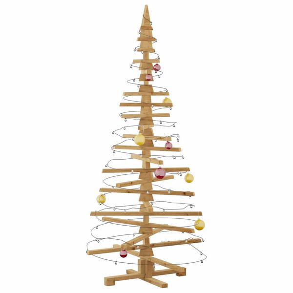 vidaXL Albero di Natale in legno Marrone 180 cm Legno di pino massello