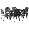 vidaXL Set da Pranzo per Giardino 7 pcs Nero Alluminio