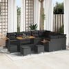 vidaXL Set Divano da Giardino con cuscino 13 pcs Nero