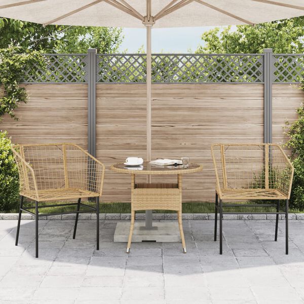 vidaXL Sedie da Giardino 2 pz Marroni in Polyrattan