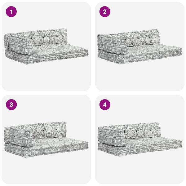 vidaXL Cuscino per Divani Pallet Grigio Chiaro in Tessuto Patchwork