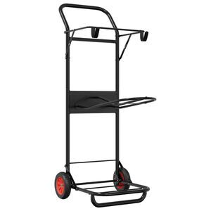 vidaXL Carrello da Sella Pieghevole Nero in Acciaio