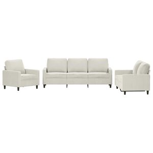 vidaXL Set di Divani 3 pz con Cuscini Crema in Velluto