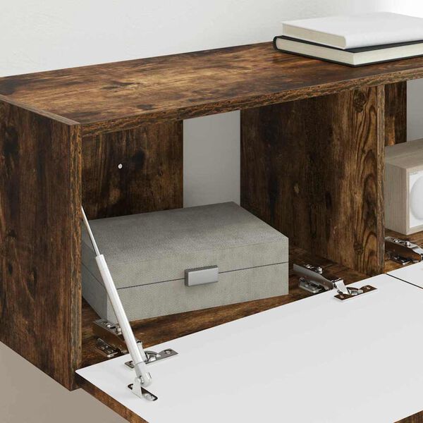 vidaXL Mobile TV da parete 2 pcs Rovere fum&eacute; 60 x 31 x 29.5 cm