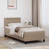 vidaXL Letto a molle Cappuccino 90 x 200 cm Pelle sintetica