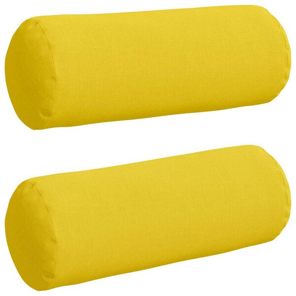 vidaXL Cuscini a rullo 2 pcs Giallo Chiaro Ø 25 x 70 cm Tessuto