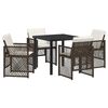 vidaXL Set da Pranzo per Giardino 5 pz Marrone polyrattan